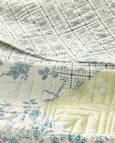 Vintage Patch For One Person Multi-Purposed Quilt 160x220 cm Blue