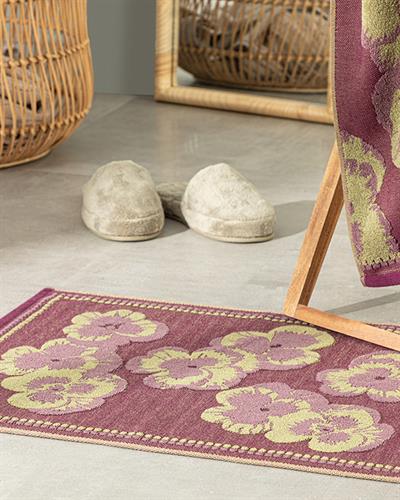 Violet Кърпа За Крака Жакардов с багрени нишки 50x70 см Виолетов..