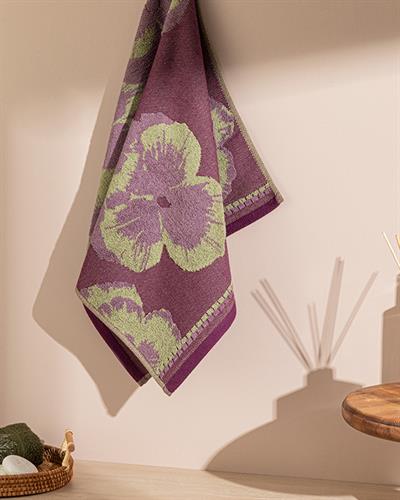 Violet Кърпа За Лице Жакардов с багрени нишки 50x80 см Виолетов..