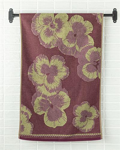 Violet Кърпа За Лице Жакардов с багрени нишки 50x80 см Виолетов..
