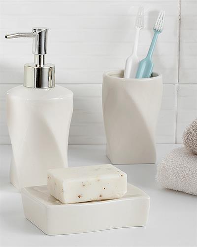 Violet Rhymes КОМПЛЕКТ ЗА БАНЯ Керамичен 7x7x10 cm Light Beige