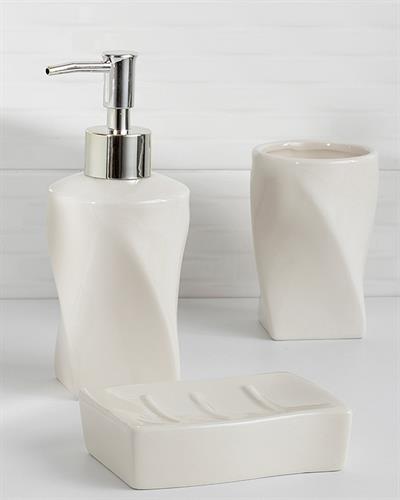 Violet Rhymes КОМПЛЕКТ ЗА БАНЯ Керамичен 7x7x10 cm Light Beige