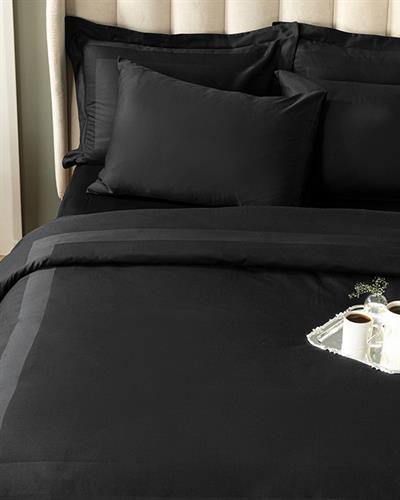 Vivian Спално Бельо Компле Двоен Размер С 4 Възглавници, Памучен, Черно, 200 X 220 Cm