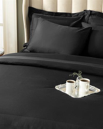 Vivian Спално Бельо Компле Двоен Размер С 4 Възглавници, Памучен, Черно, 200 X 220 Cm