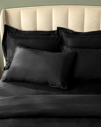 Vivian Комплект Пликове За Обикновен Чаршаф Двоен Размер С 4 Възглавници, Памучен, Черно, 200 X 220 Cm
