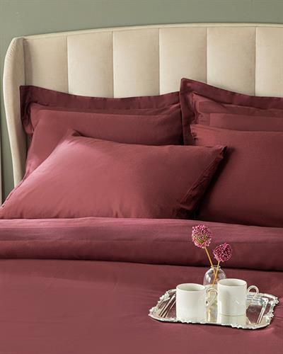 Vivian Спално Бельо Компле King Size С 4 Възглавници, Памучен, Тъмно Розово, 240 X 220 Cm