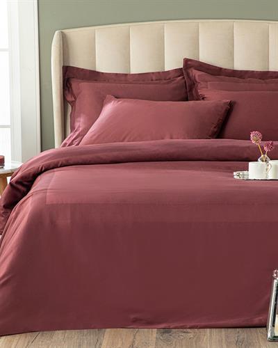 Vivian Спално Бельо Компле King Size С 4 Възглавници, Памучен, Тъмно Розово, 240 X 220 Cm