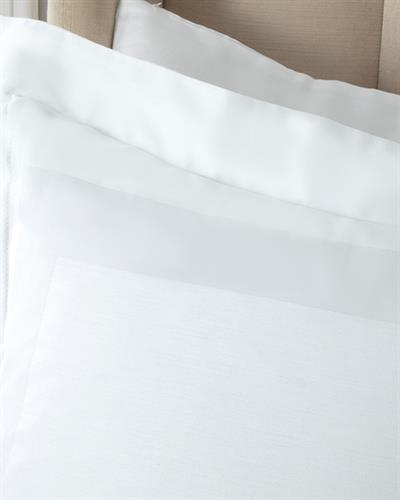 Vivian Framed Cotton Satin King Size 4 Pillows Duvet Cover Set 240x220 cm White