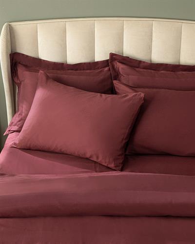 Vivian Спално Бельо Компле King Size С 4 Възглавници, Памучен, Тъмно Розово, 240 X 220 Cm