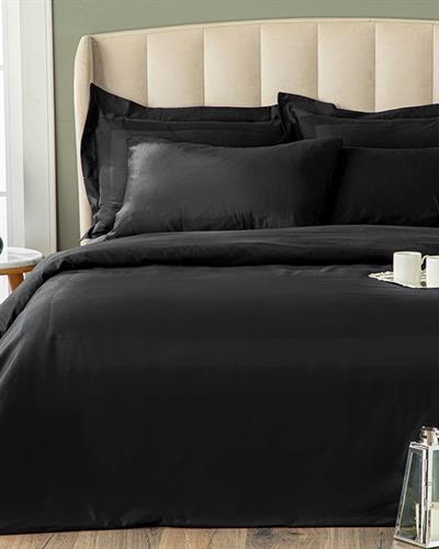 Vivian Спално Бельо Компле King Size С 4 Възглавници, Памучен, Черно, 240 X 220 Cm