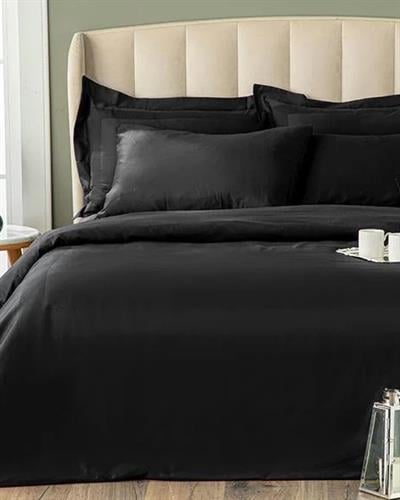 Vivian Спално Бельо Компле Super King Size С 4 Възглавници, Памучен, Черно, 260 X 220 Cm