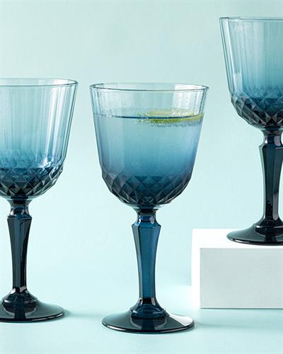 Vivid Чаша 3 Бр., Стъкло, Тъмно Синьо, 310 Ml