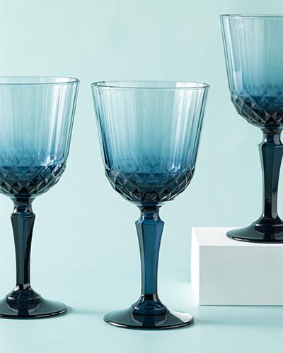 Vivid Чаша 3 Бр., Стъкло, Тъмно Синьо, 310 Ml