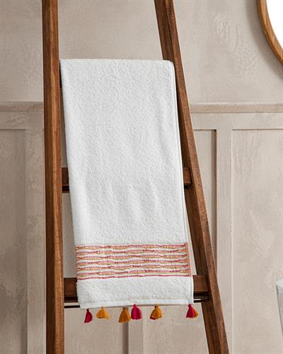 Vivid Кърпа За Баня С пискюли Памучен 70x140 см Екрю