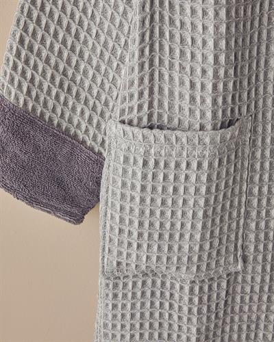 Waffle Комплект Халат За Баня Памучен L-XL Виолетов..