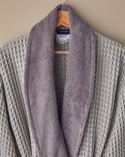 Waffle Комплект Халат За Баня Памучен L-XL Виолетов..