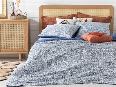 Water Drop Спално Бельо Компле King Size, Памучен, Индиго, 240 X 220 Cm