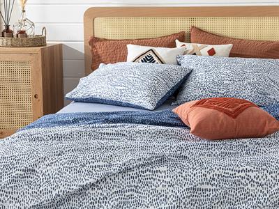 Water Drop Спално Бельо Компле King Size, Памучен, Индиго, 240 X 220 Cm