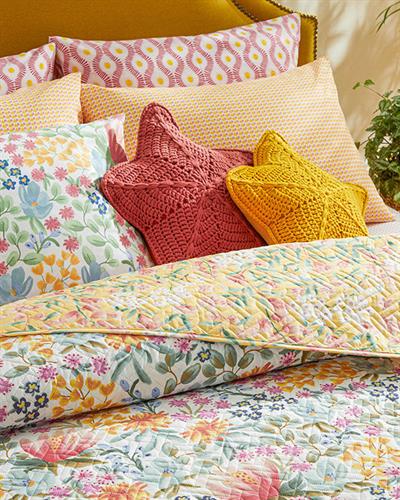 Water Lily Универсална Покривка За Легло Единичен Размер, Жълто, 160 X 220 Cm