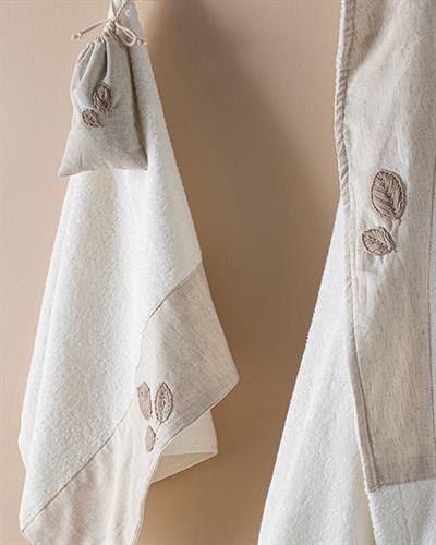Wattle Халат Комплект Бродирани, Памучен, Екру, L-Xl