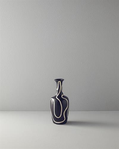 Wave Ваза Доломит 11x11x28,5 cm Черен