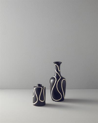 Wave Ваза Доломит 11x11x28,5 cm Черен