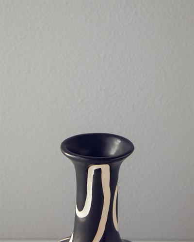 Wave Ваза Доломит 11x11x28,5 cm Черен