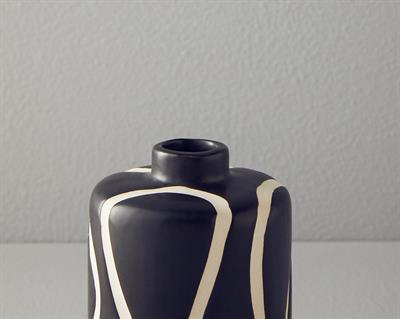 Wave Ваза Доломит 8x8x14 cm Черен