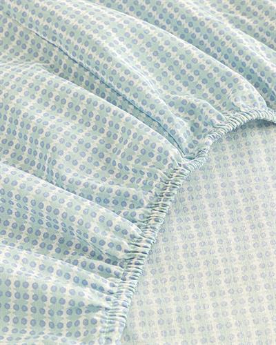 Wave Dots Чаршафи С Ластик Единичен Размер, Лесно За Гладене, Селедон, 100 X 200 Cm