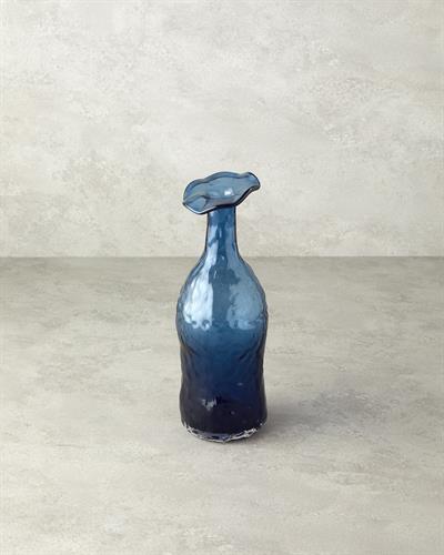 Wave Flower Ваза Стъкло 10x10x27 см Син