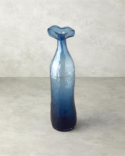 Wave Flower Ваза Стъкло 10x40 cm Син