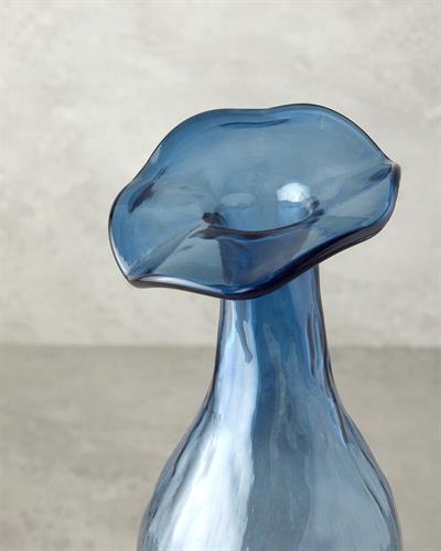 Wave Flower Ваза Стъкло 10x40 cm Син