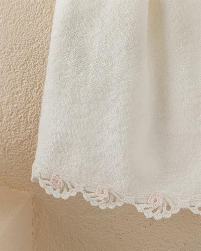 Wave Flower Кърпа За Лице С крошет 50x80 см Екрю - Светлорозов