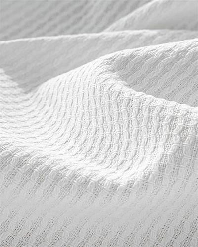 Wavy Покривка Единичен Размер, Памучен, Бяло, 160 X 230 Cm