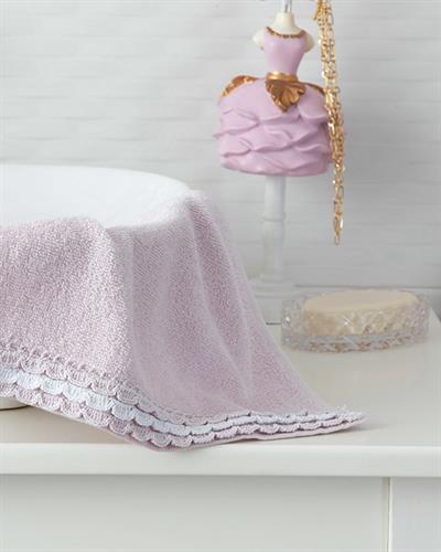 Wavy Кърпа За Ръце С крошет 30x45 см Светлолилав