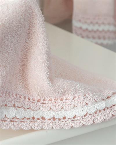 Wavy Кърпа За Ръце С крошет 30x45 см Светлорозов..