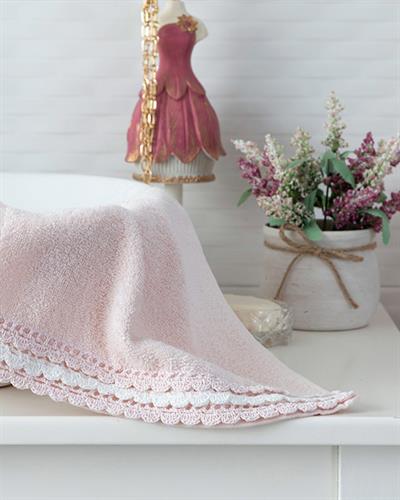 Wavy Кърпа За Ръце С крошет 30x45 см Светлорозов..