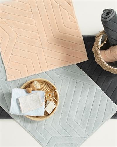 Wavy Cottony Bath Mat Set 60x100 cm + 60x50 cm Anthracite