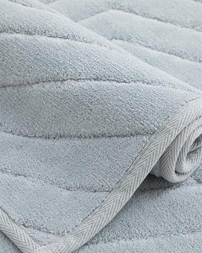 Wavy Постелка За Баня Комплект Памучен, Сиво, 60 X 100 Cm + 60 X 50 Cm