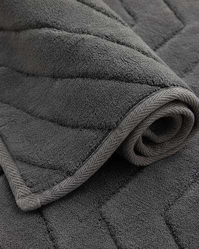 Wavy Cottony Bath Mat Set 60x100 cm + 60x50 cm Anthracite