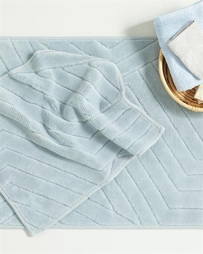 Wavy Постелка За Баня Комплект Памучен, Сиво, 60 X 100 Cm + 60 X 50 Cm