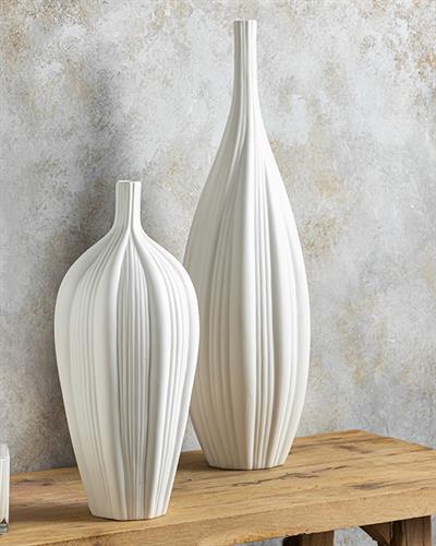 Wavy Ваза Stoneware, Бяло, 0