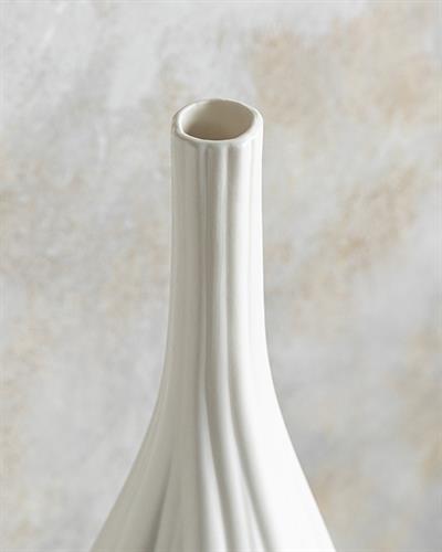 Wavy Ваза Stoneware, Бяло, 0