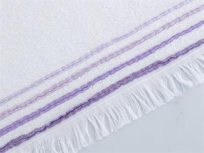 Wavy ХАВЛИЯ ЗА БАНЯ КОМПЛ В торба Памучен White-Lilac