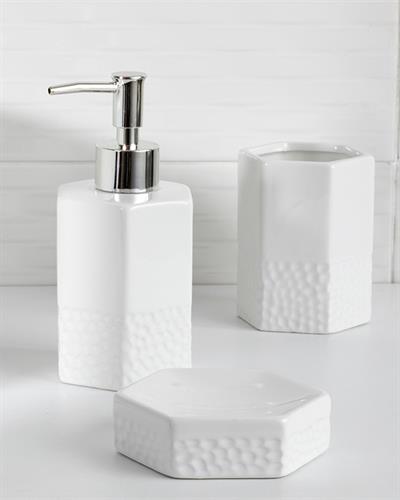 White Blossom КОМПЛЕКТ ЗА БАНЯ Керамичен 7x7x10 cm White