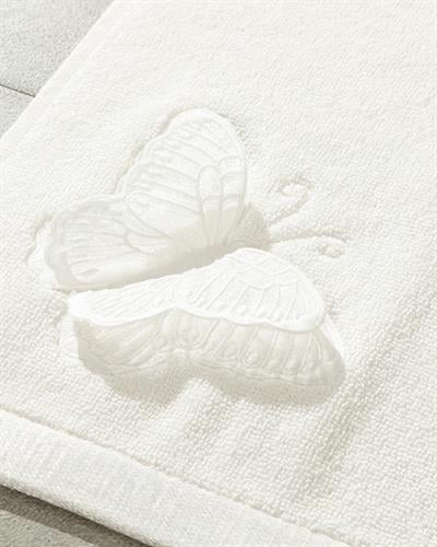 White Butterfly Кърпа За Крака С бродерия С бродерия 50x70 см Бежов