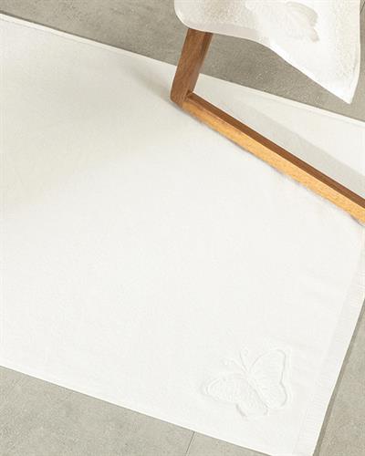 White Butterfly Кърпа За Крака С бродерия С бродерия 50x70 см Бежов