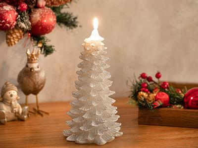 White Christmas Tree Свещ Бяло, 20 Cm