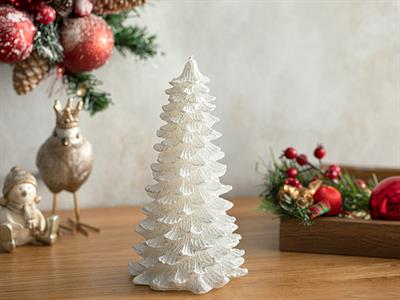 White Christmas Tree Свещ Бяло, 20 Cm