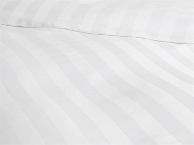 Wide Stripe СПАЛНО БЕЛЬО КОМПЛЕ Двоен човек Памучен сатен на райета 200x220 cm White